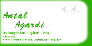 antal agardi business card