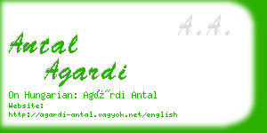 antal agardi business card